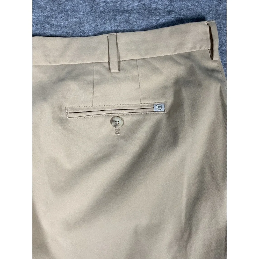 Peter Millar Mens Khaki Chino Dress Pants Flat Front Straight Fit Size 44x34 - Picture 4 of 4